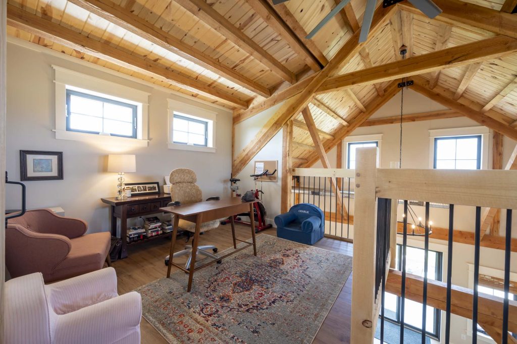 timber-frame-home-loft-living-area