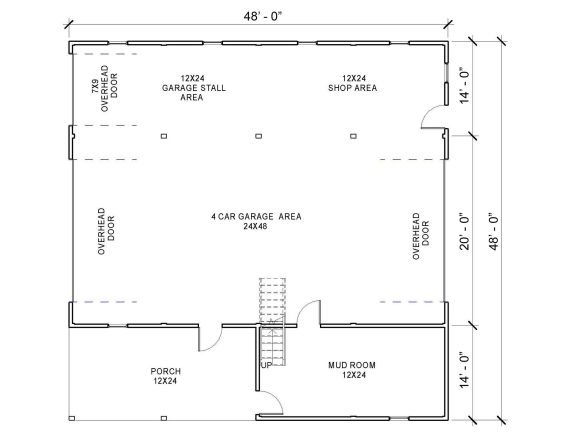 The Knox 4848 - Garage - Legacy Post and Beam