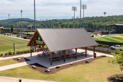 covered wood pavilion